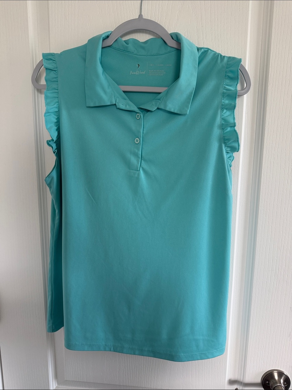 Ironwood Sleeveless Golf Polo Aqua Blue size Large